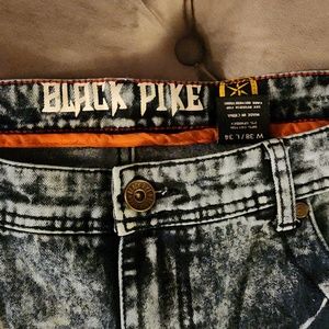 Men's Black Pike Acid Wash jeans size 38 waist x 34 long